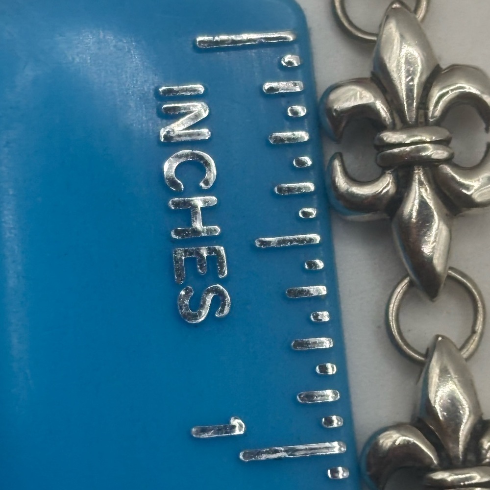 Fleur de Lis  Vintage 925 Chain Link Bracelet - Picture 7 of 7